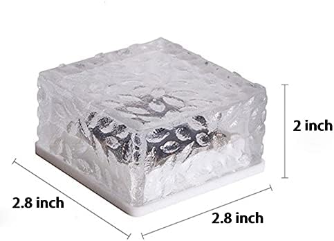 Solar Outdoor Ice Cube Lights for Garden Decoration, 2.8 ”x 2.8” Frosted Acrylic Brick Waterproof Solar Landscape Lights for Tabletop Yard Patio Pathway Decor (Warm White) (8 Pieces)