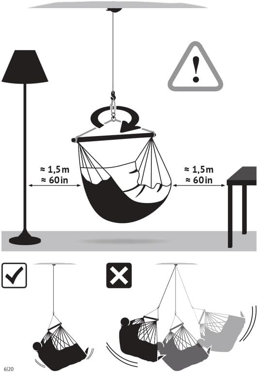 La Siesta® Large Comfort Habana Cotton Hanging Hammock Chair, Indoor Outdoor Hammock Swing Chair, Boho Hanging Chair Bedroom Patio, Max 285 Lbs, Azure