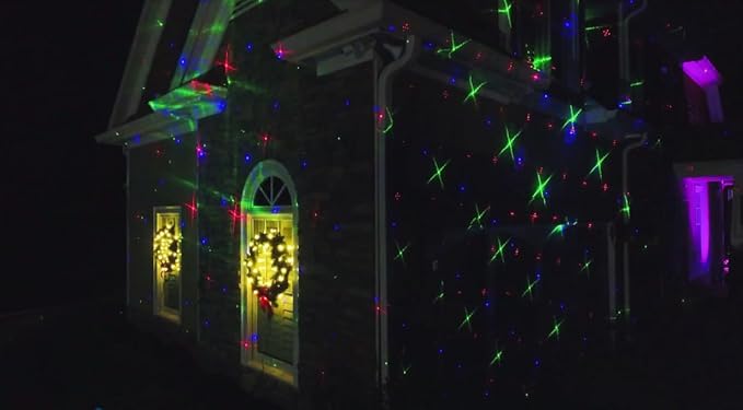 LedMall Mini House RGB Firefly with 32 Patterns Garden Laser Lights Projector