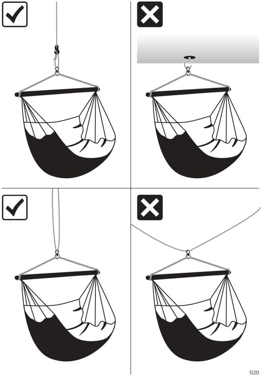 La Siesta® - XL King Habana Cotton Hanging Hammock Chair, Indoor Outdoor Hammock Swing Chair, Boho Hanging Chair Bedroom Patio, Max 355 Lbs, Zebra