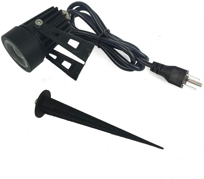 Pack of 2, Outdoor LED Landscape Lights Waterproof Spotlight with Spike Stand and Plug for Driveway, Outdoor Lawn Lighting, Flood Garden, Yard (5W Mini Cool White)