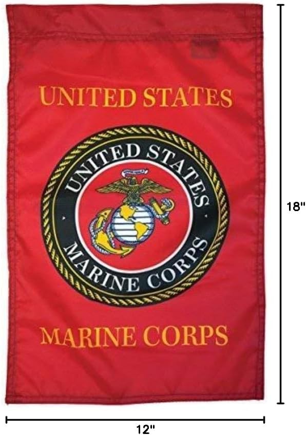 FlagSource U.S. Marine Corps Nylon Military Flag, Made in The USA, 18x12"