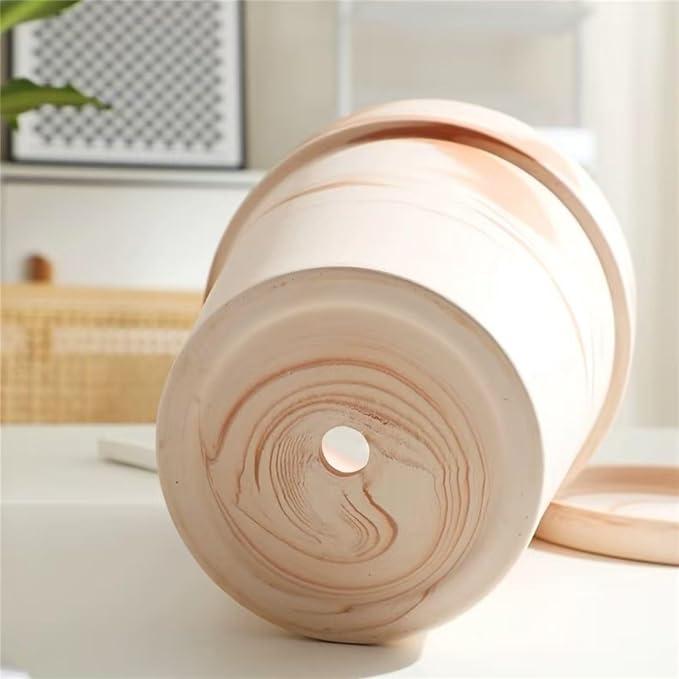 Random Mood Macchiato Terracotta Plant Pots – Handmade 6-Inch Clay Ceramic Flower Pots with Drainage Holes, Set of 3 – Ideal for Indoor & Outdoor Orchids
