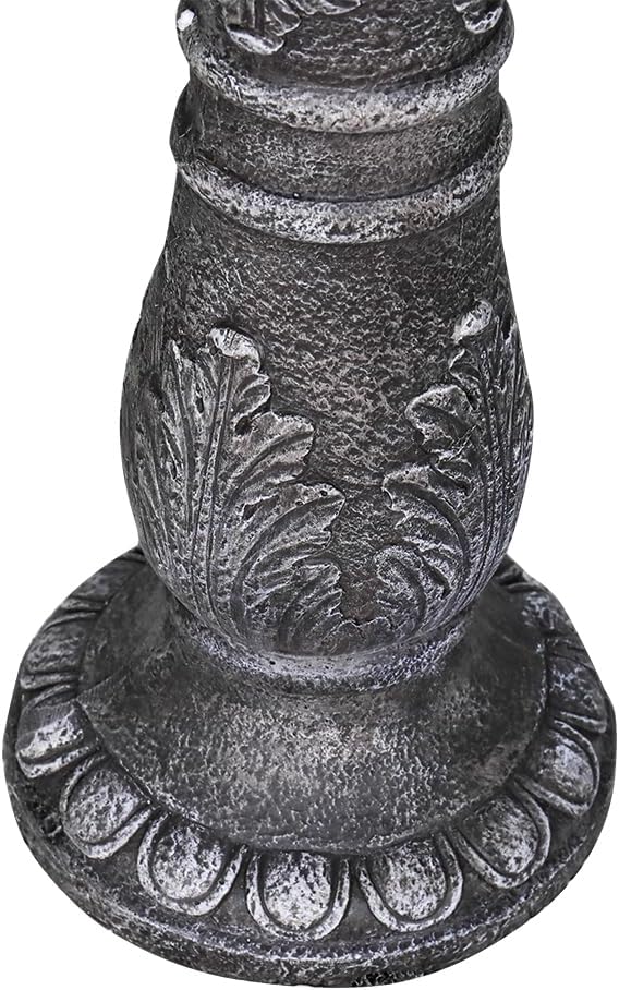 SKYFIRE 24.4" H Cement Bird Bath for Garden- Fibre Reinforced Concrete Bird Baths for Outdoors, Large Size Vintage Carved Pedestal Birdbath for Patio, Yard, Lawn -20”Dia. X 24.4”H Bird Fountain