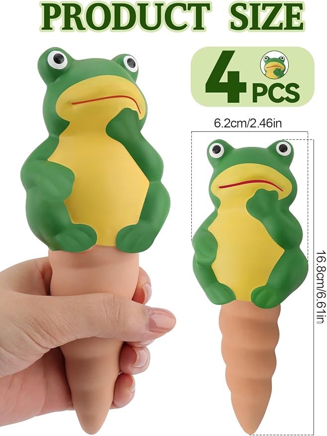 4Pcs Plant Watering Globes, Kalolary Frog Shape Self Watering Spikes Terracotta Drip Water Stakes Irrigation Watering Bulbs for Pot, Indoor, Outdoor, Vacation(Frog B)