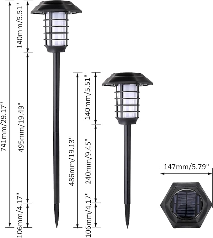 2Pack Solar Flame Lights Outdoor Solar Torch Lights Flickering Flame Solar Powered Auto On/Off Waterproof Security Path Lights for Walkway Garden Yard