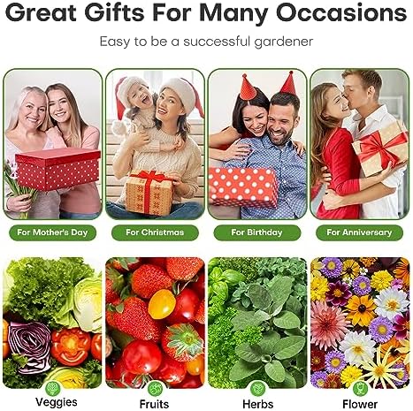 Ahopegarden Indoor Garden Hydroponics Growing System: 10 Pods Plant Germination Kit Aeroponic Herb Vegetable Growth Lamp Countertop with LED Grow Light - Hydrophonic Planter Grower Harvest Lettuce