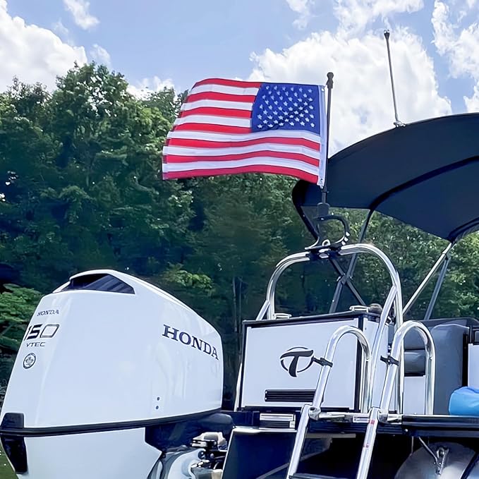 Homissor American Flags 2x3 for Outside US Flag USA Outdoor Heavy Duty United State Flag Embroidered Stars Durable Nylon for All Weather High Wind Sewn Stripes With Brass Grommets