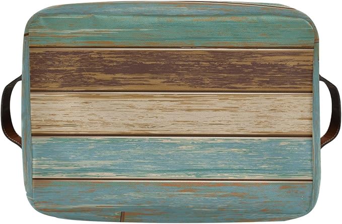 Wood Print Rectangular Storage Basket Retro Vintage Organizer Bin Shelf Baskets For Clothes Gifts For Home Office Dorm