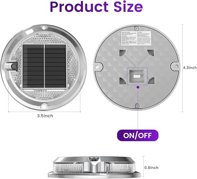 Quntis RGB Solar Deck Lights 8 Pack, 11 Lighting Modes Solar Driveway Lights Outdoor Waterproof IP68, Step Lights for Outside Stair Pathway Walkway