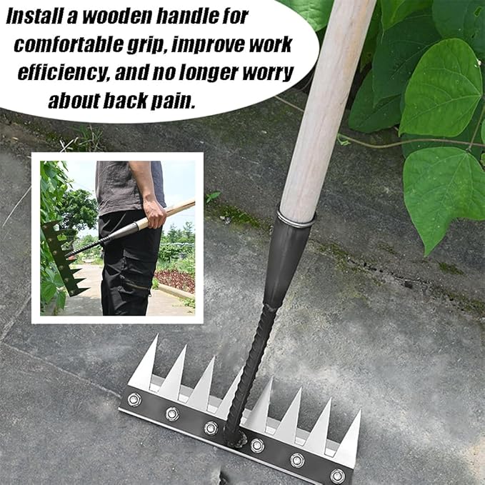 Gardening Hand Weeder Puller Tool, Manual Weeder with Detachable Blade Weeder Puller Tool,High-Carbon Steel Weed Removal Tool for Farm Lawn Garden, 5/6/7/8 Teeth Sizes (6 Teeth)