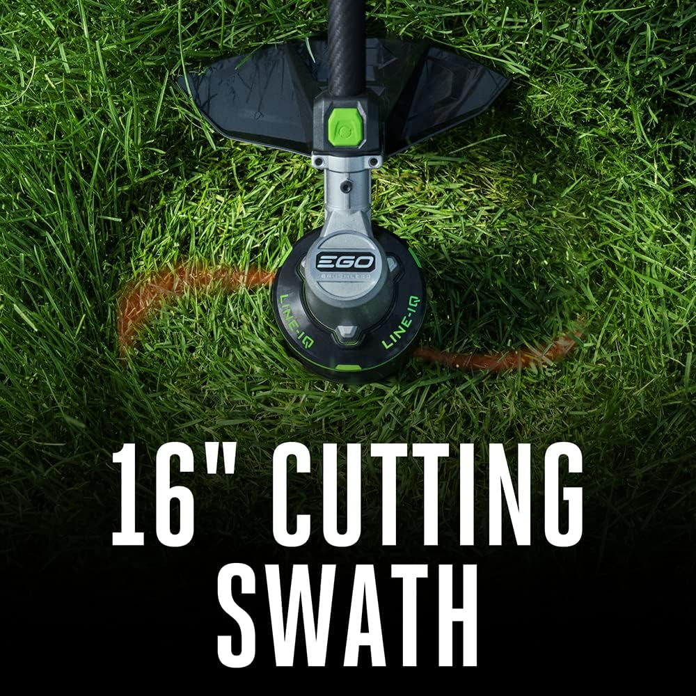 EGO POWER+ String Trimmer, Battery Powered, 16" Trimmer for Weeds and Grass with POWERLOAD, LINE IQ, Telescopic Carbon Fiber Shaft, Includes 56V 4.0Ah Battery and Charger - ST1623T