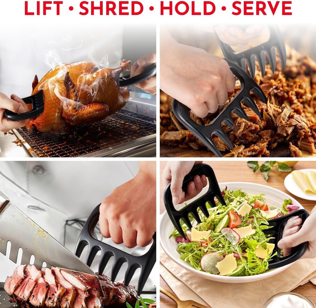 Premium Meat Shredder Claws - BBQ Accessories Gifts for Men Dad Birthday, Bear Claw for Shredding Meat - Claws for Pulled Pork, Chicken Shredder Tool - Perfect for BBQ Grilling Accessories