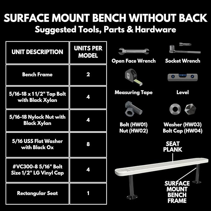 Coated Outdoor Furniture Heavy-Duty Outdoor Bench Thermoplastic Coated, Expanded Metal, Commercial-Grade Seating, Made in America (Surface Without Back, 6 Ft, Textured Red)