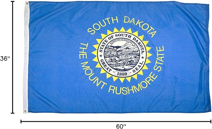 FlagSource South Dakota Nylon State Flag, Made in the USA, 3x5'
