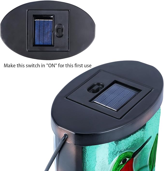 Hanging Solar Lantern Outdoor Waterproof Hummingbird Solar Lights Glass Tabletop Decorative Lamp for Outdoor Patio Garden Outside Yard Decor