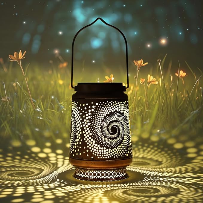Spiral Lamp Gifts for Mom/Grandma/Women/Sister Solar Light Gifts Mother Day Gift Solar Lanterns Outdoor Waterproof Lights LED Jar Hanging Lamps Decor for Garden Yard Patio