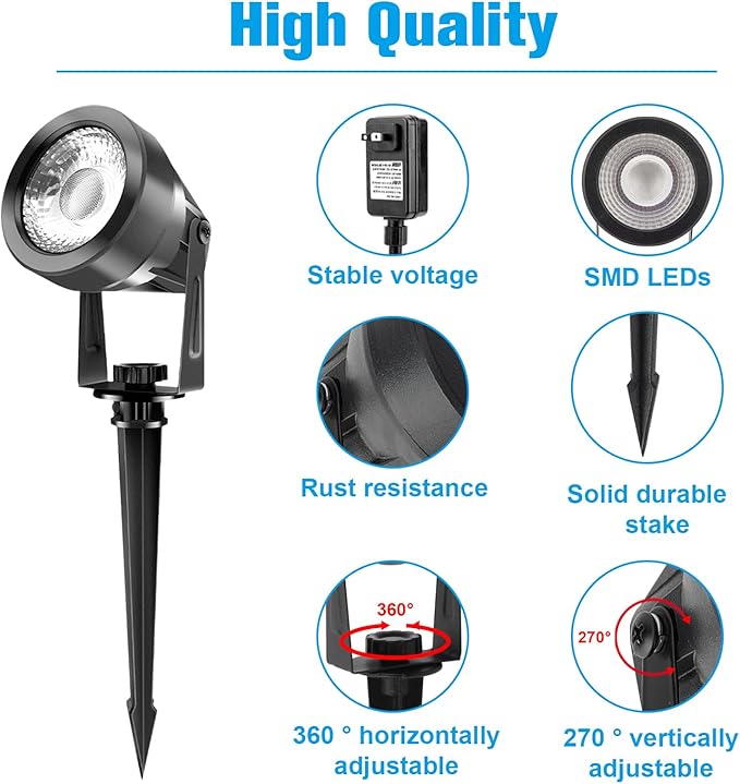 VOLISUN Halloween Landscape Color Changing Spotlights RGB with Transformer 7 Multicolored Hallween Outdoor Uplights Waterproof IP65 for Patio Gate Walkway Pool Garden Yard Driveway 6Pack