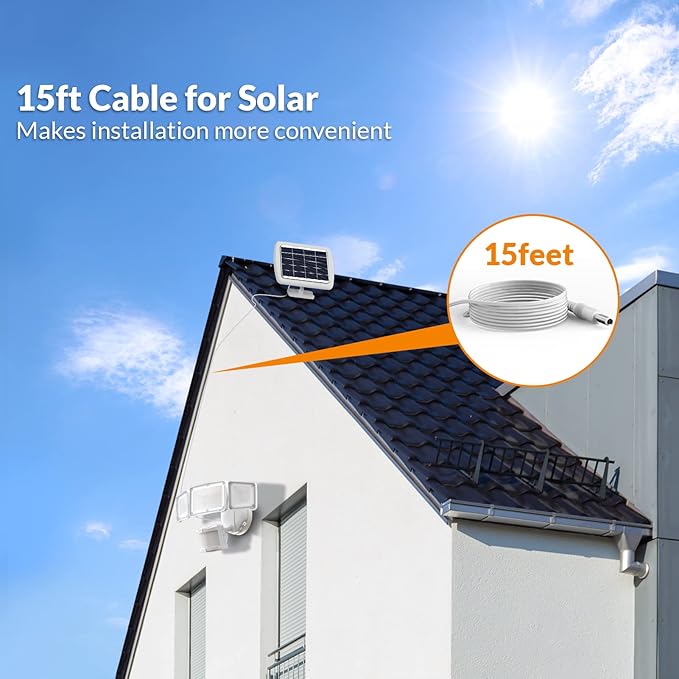 LEPOWER 1600LM LED Solar Security Lights Motion Outdoor, Motion Sensor Light, 5500K White Light, IP65 Waterproof Outdoor Flood Solar Light with 3 Adjustable Head for Yard, Garage(White)