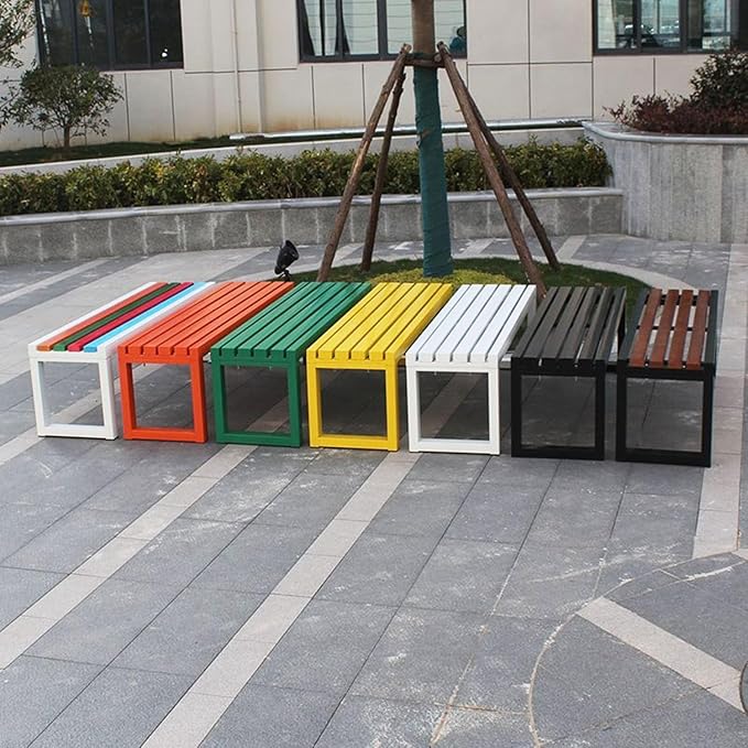 Weatherproof Metal Dining Bench, Outdoor Bench Backless Patio Bench 2-Person Farmhouse Bench Garden Bench for Kitchen, Living Room, Entryway(Pink,5.9ft)