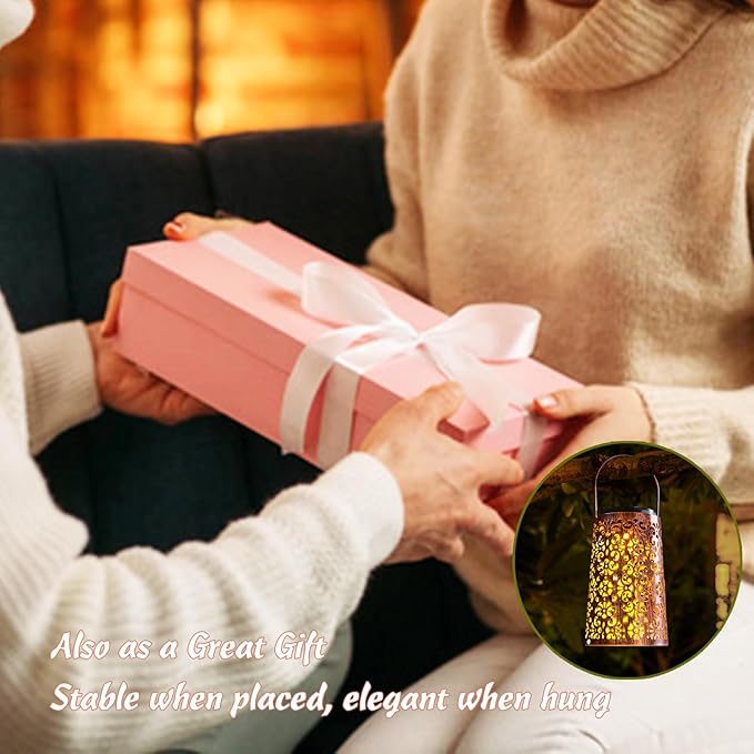 Classic Retro Solar Decorative Outdoor Lanterns for Garden, Porch, Pathway, Deck, Pool, and Balcony Decoration, Waterproof Hanging Solar LED Lights ,Warm and Cool Light as Gifts for Elders