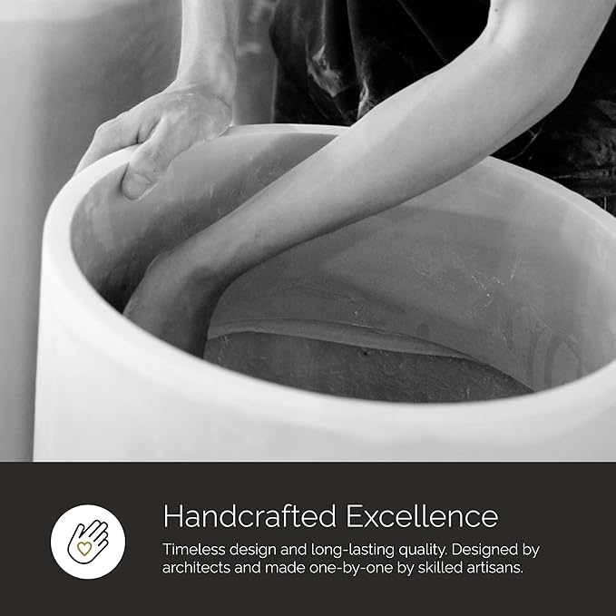 Reglito Cube Planter – Fiberglass Indoor/Outdoor and Weather-Resistant Large Planter (Sand Stone, 35.4" L x 35.4" W x 36" H)