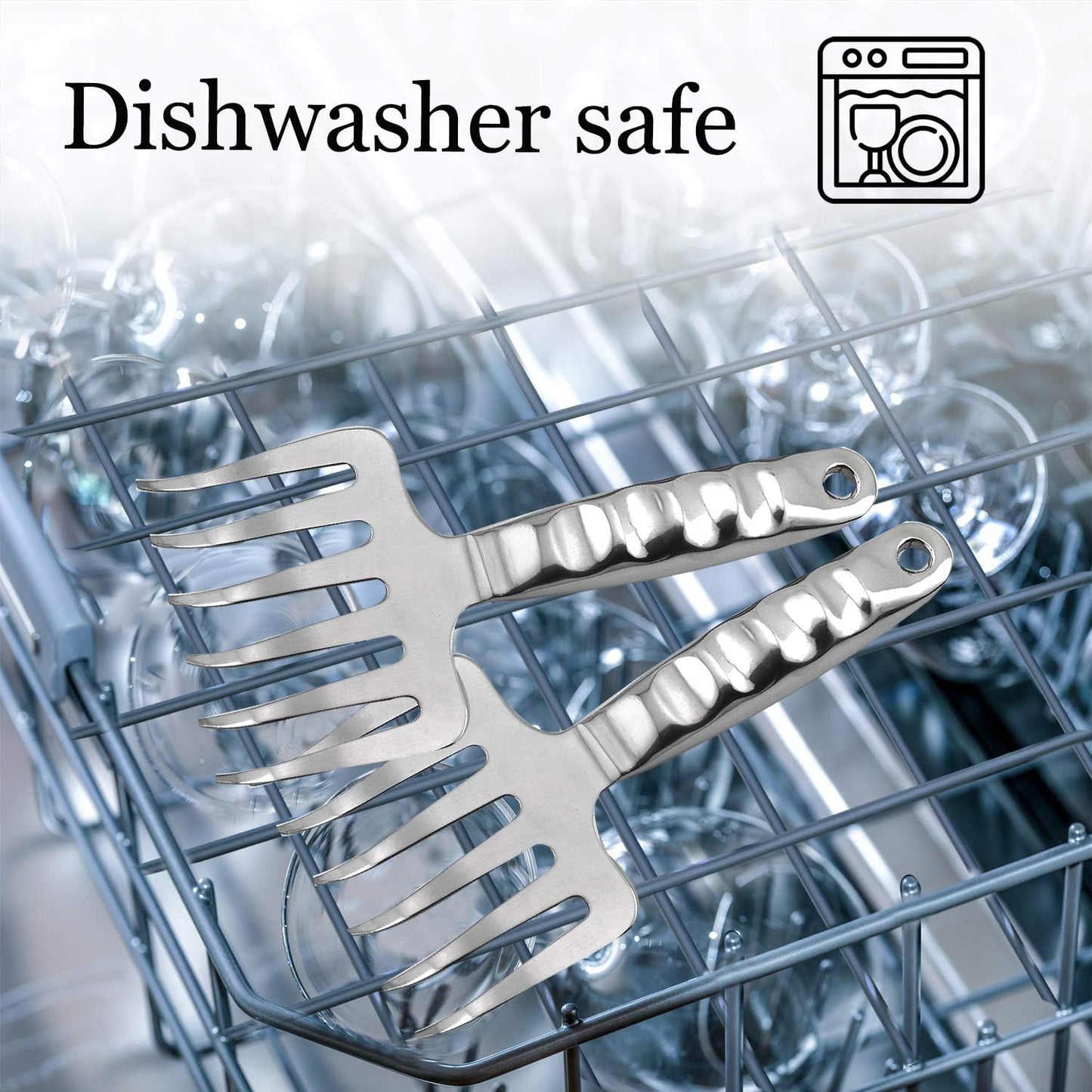 Meat Shredder Claws, 18/8 Stainless Steel Pulled Pork Tools for Shredding Meat, Effortlessly BBQ Tools For Handling, Shredding, Pulling Meat, Smoker Grilling Gifts, Pack of 2