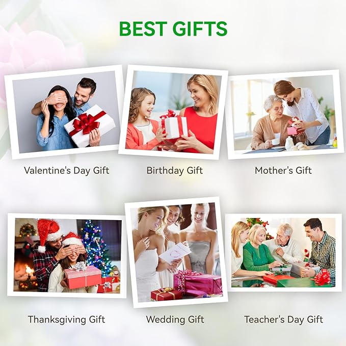 KOOPER 6 Pack Solar Lights Outdoor Garden Decor, 7 Color Changing Solar Flowers Outdoor Waterproof with 30 Bigger & Realistic Rose, Enlarged Size Panel for Patio Yard Garden Cemetery Decoration, Gifts