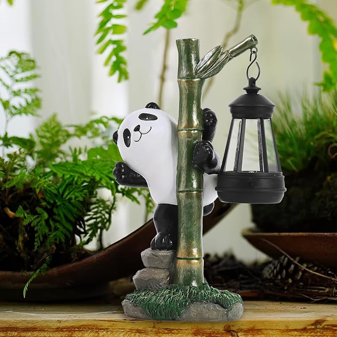 Solar Garden Decor Panda Gifts, Garden Yard Art Decor Panda Gifts for Women - Birthday Gifts for Panda Enthusiasts Grandma Mom Women 