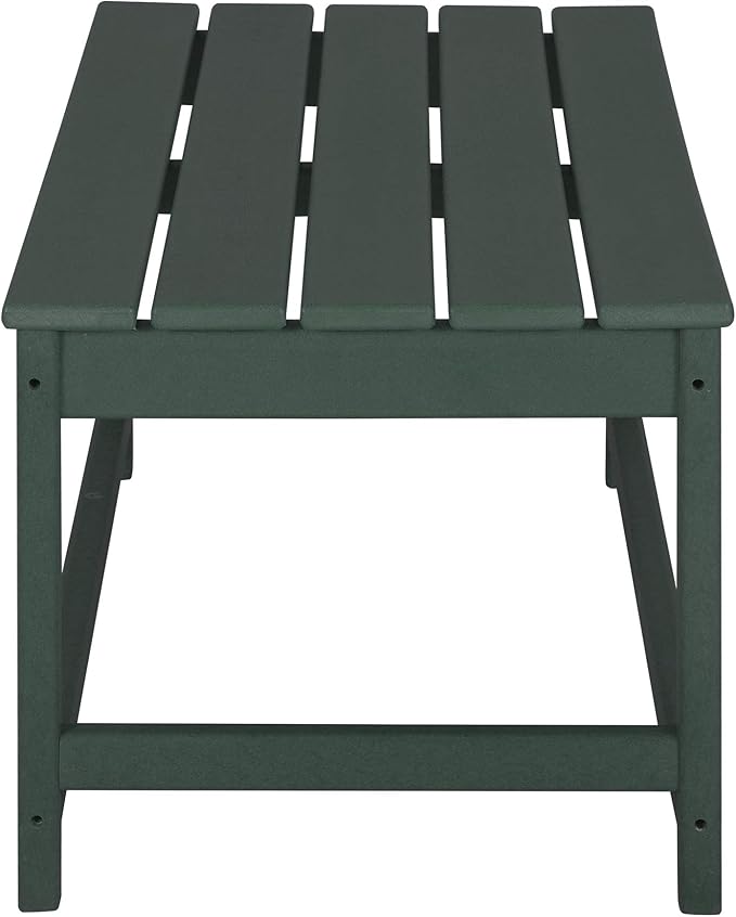 WO Home Furniture Adirondack Chairs Table Set of 3 PCS Outdoor Folding Chairs Coffee Table Weather/UV Resistant for Lawn, Garden, Bon Fire, Balcony (Dark Green)