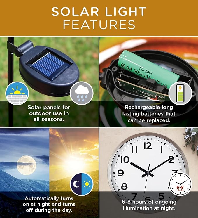 Regal Art & Gift Hot Air Balloon Solar Lantern – Hanging Solar-Powered LED Lights, Waterproof Portable Decorative Outdoor Lamp Made of Metal & Glass for Garden, Patios & Pathway – Stripe (Small)