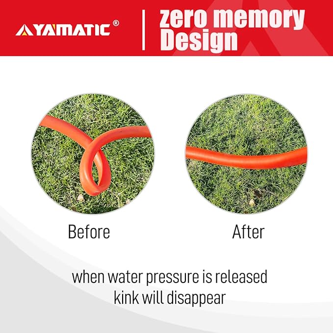 YAMATIC Female to Female Short Garden Hose 5/8 in x 3 ft, 2 in 1 Dual Use Heavy Duty Leader Hose with Solid Brass Connector, All-Weather Water Hose, Burst 600 PSI