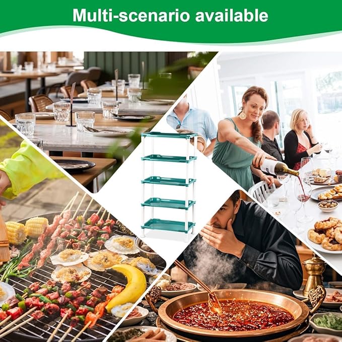 5-Tier Seed Stand with 5 Trays, Seed Starting Rack Propagation Rack Kit for Stackable Seedling Tray Seedling Staging Table for Indoor Outdoor Growing (H:37.6", W: 11.6”, L: 18.1") (Blue)