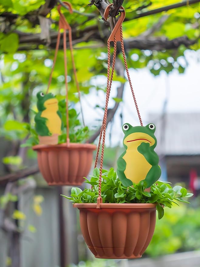 4Pcs Plant Watering Globes, Kalolary Frog Shape Self Watering Spikes Terracotta Drip Water Stakes Irrigation Watering Bulbs for Pot, Indoor, Outdoor, Vacation(Frog B)
