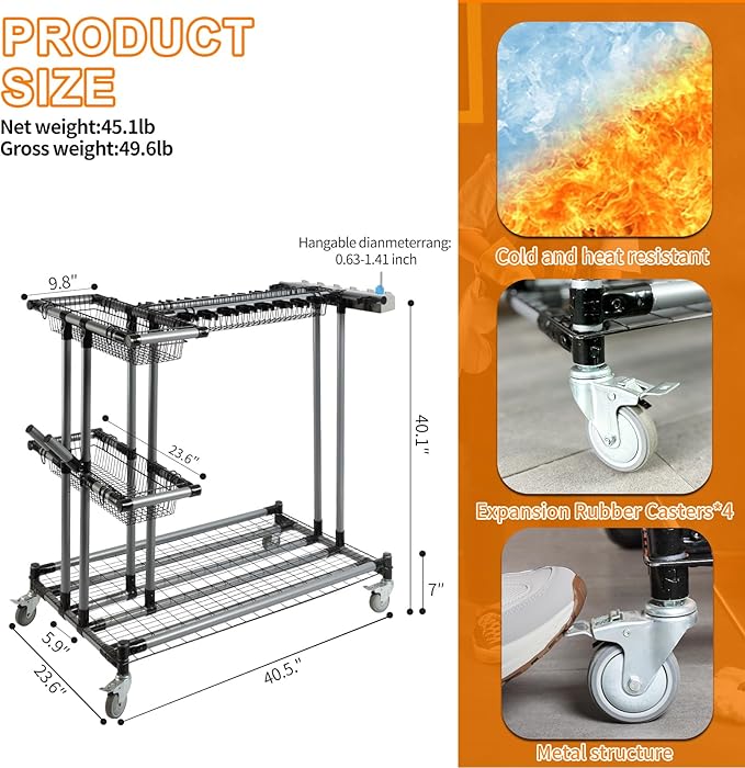 Ultimate Yard Tool Storage Rack with Rolling Casters – Organize All Your Garden Tools Effortlessly