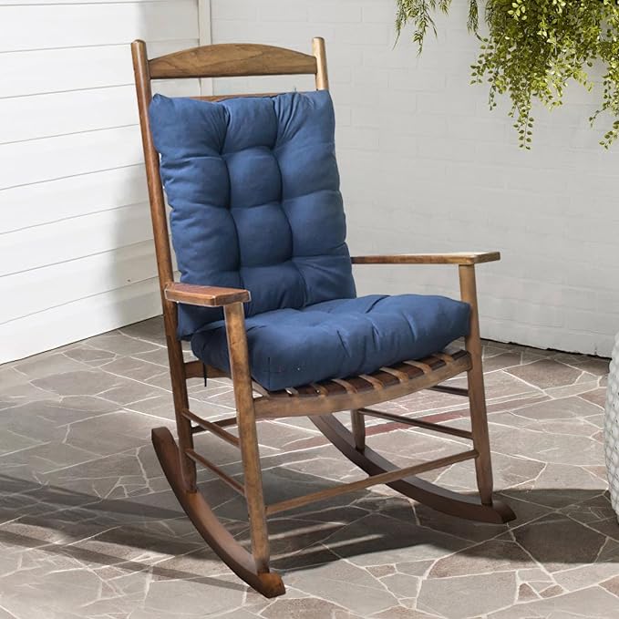 Indoor Outdoor Rocking Chair Cushions Pack of 1, Patio Chair Cushion High Back Chair Seat Cushions for Garden Patio Furniture, Black