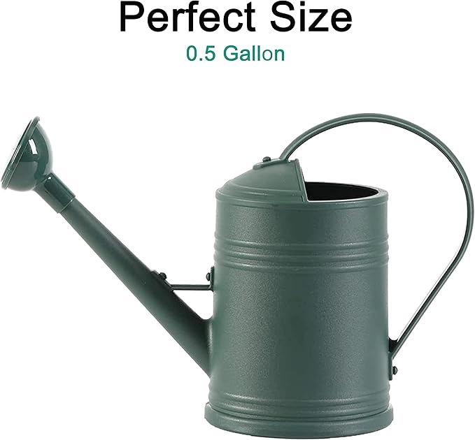 Plastic Indoor Watering Can with Sprinkler Head - 68 oz, 1/2 Gallon