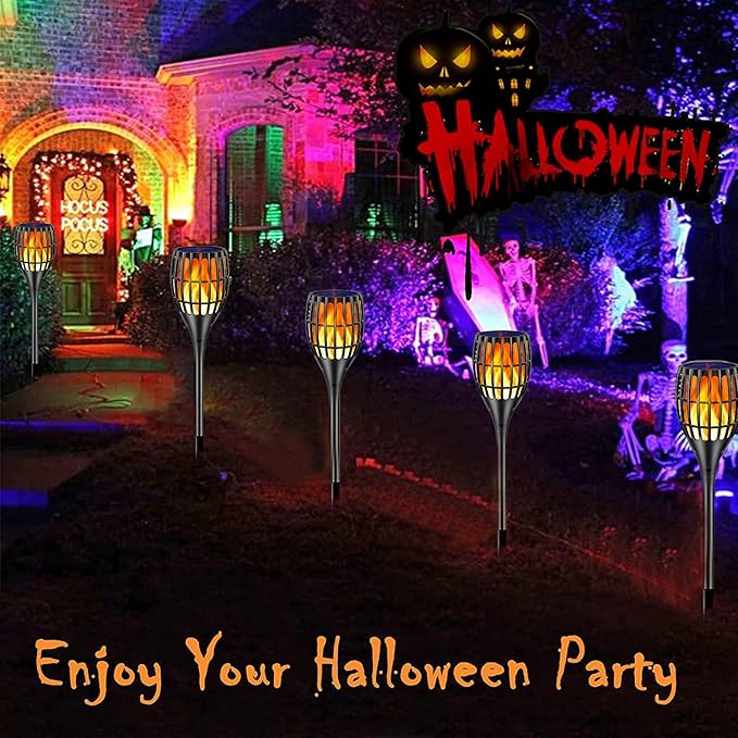 Solar Lights Outdoor, 43" Flickering Flames Torch Light Solar Garden Lights Waterproof Landscape Lighting Dusk to Dawn Auto On/Off Security Torch Light for Yard Patio Driveway, 4Pack