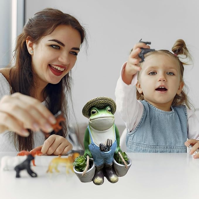 Frog Garden Decor, Frogs Garden Statue for Yard, Outdoor Statues for Garden,for Yard Art Lawn Ornaments Porch Patio Balcony Home House - Birthday Gifts for Grandma Mom Women and Housewarming GifT