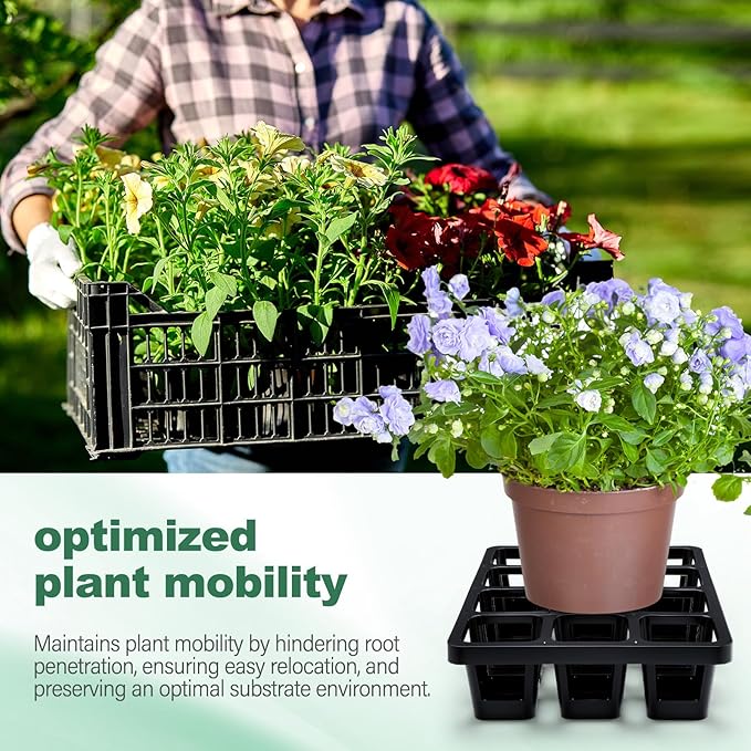 7 Pcs Pot Holder Plant Stands 30 Gallons Large Capacity Outdoor Stands for Pots and Grow Bags Polypropylene Flowerpot for Improved Drainage and Aeration