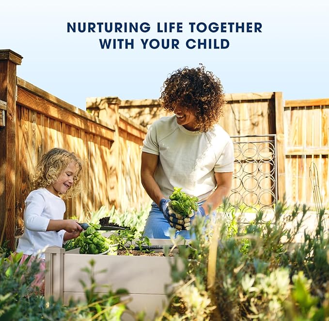 PASAMIC Durable Vinyl Raised Garden Bed, 4x4x1ft Raised Bed for Gardening, Planter Box with Open Bottom, Raised Garden Bed Outdoor, DIY Above Ground Garden Bed for Fruit, Vegetables, Herbs