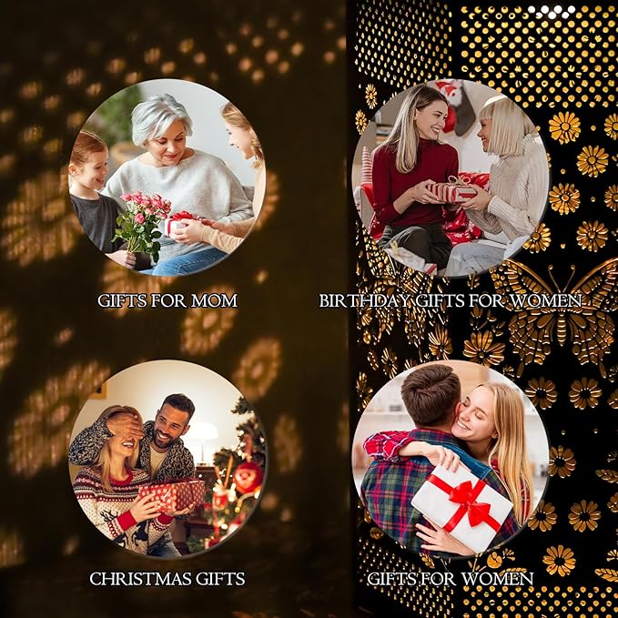 Butterfly Solar Lanterns Garden Decor - Birthday Gifts for Women Mom Grandma, Butterflies Solar Lantern Outdoor Waterproof Hanging Lights Outside for Yard, Patio, Lawn, Yard, Outdoor