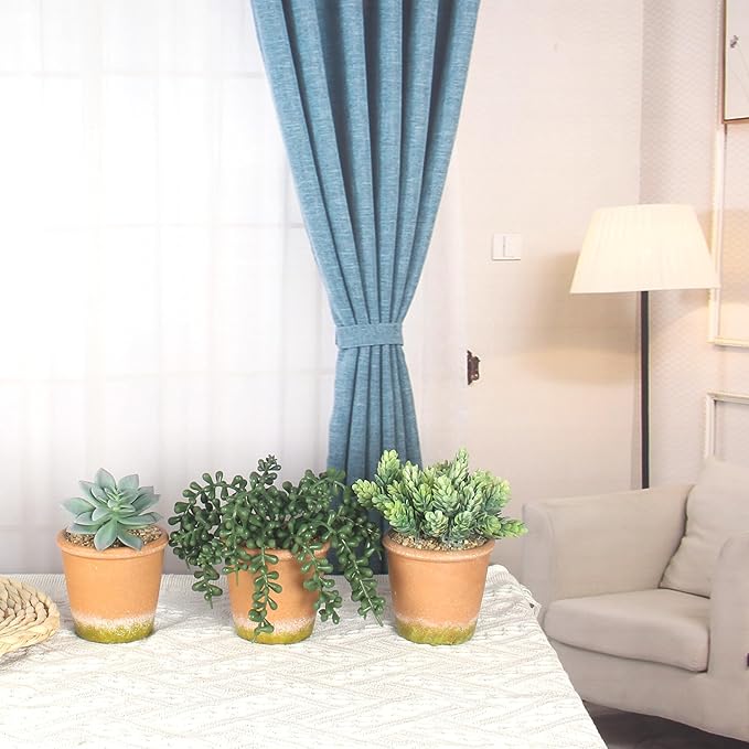 3 Pcs Artificial Succulent Plants Potted False Succulent Plants Potted Faux Potted Plant Family Office Bookshelf Decor