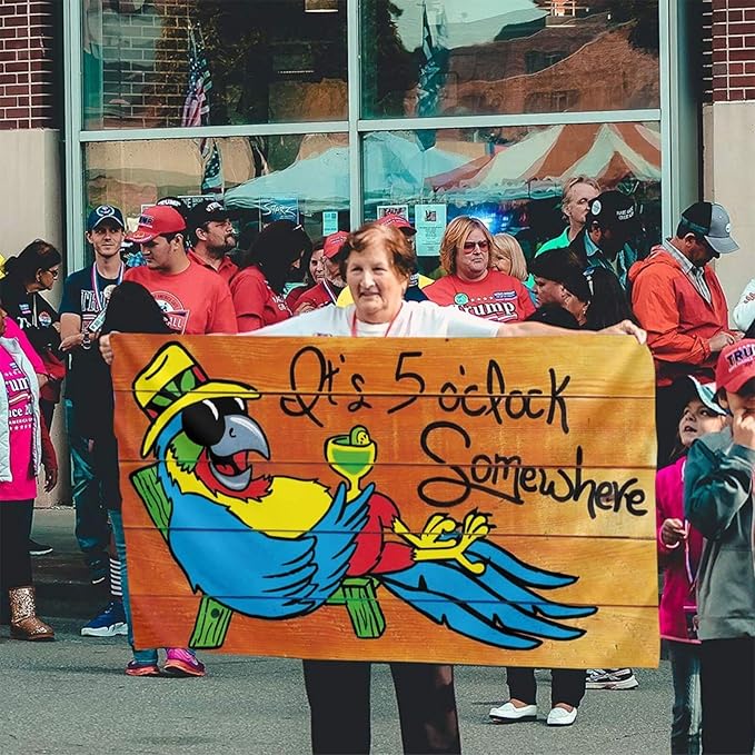 It'S 5 O'Clock Somewhere Flag 3x5 Ft Indoor/Outdoor Yard Garden Lawn Holiday Decoration Banner Sign