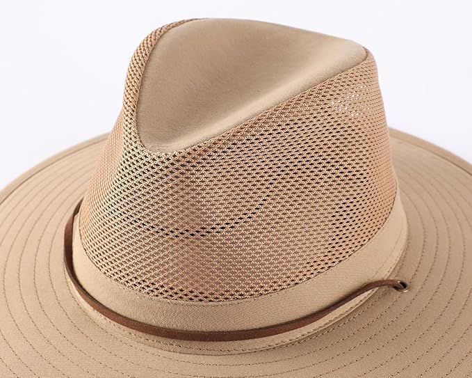 Home Prefer Cotton Summer Fedora Hat Wide Brim Sun Hats for Men Women UPF 50+ Sun Protection Cap for Fishing Hiking