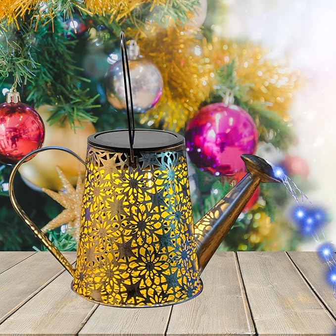 Solar Watering Can Lights,Large Retro Metal Hanging Solar Lights Outdoor Waterproof, Gardening Mother's Day Gifts for Mom Grandma Women Birthday, Garden Decor Yard Light Outside for Porch Patio