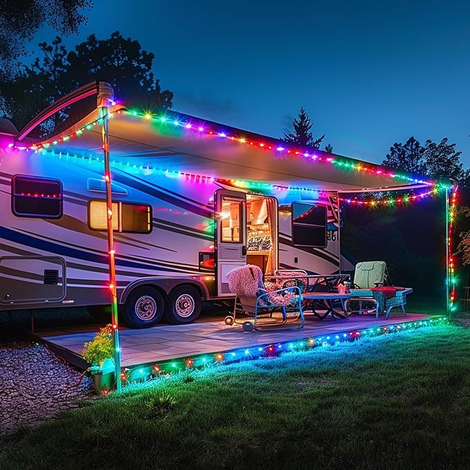 Solar Rope Lights 4 Pack,39FT 100LEDs Multicolored Waterproof Outdoor String Lighting,Remote-Control, for Pathway Pool Patio Garden Palm Tree Christmas Halloween(Multi-Color)