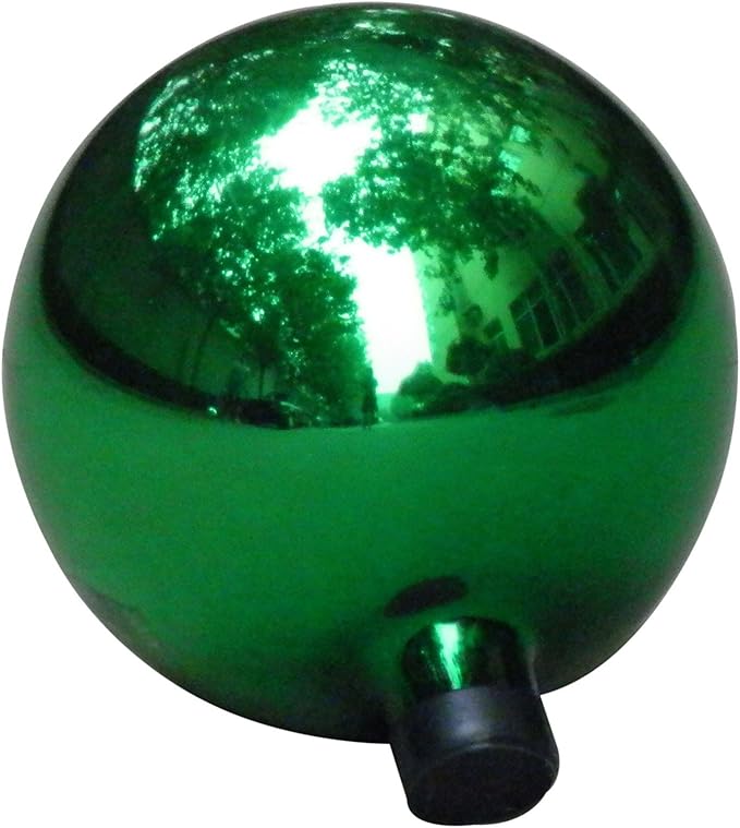 Alpine Corporation 10" Diamater Indoor/Outdoor Glass Gazing Globe Festive Yard Décor, Green