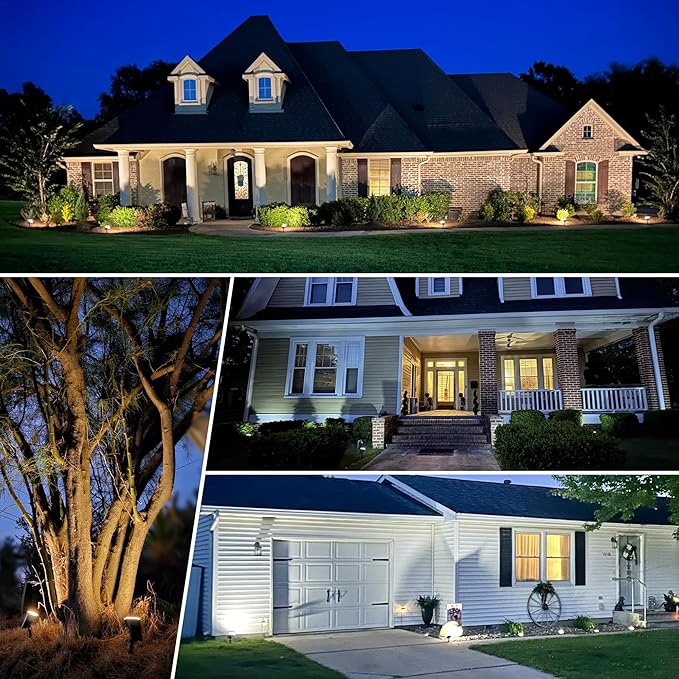 Solar Spot Lights Outdoor Waterproof 6 Pack IP65, 63 LED 3 Lighting Modes Spotlights for Yard Garden House Garage Pathway