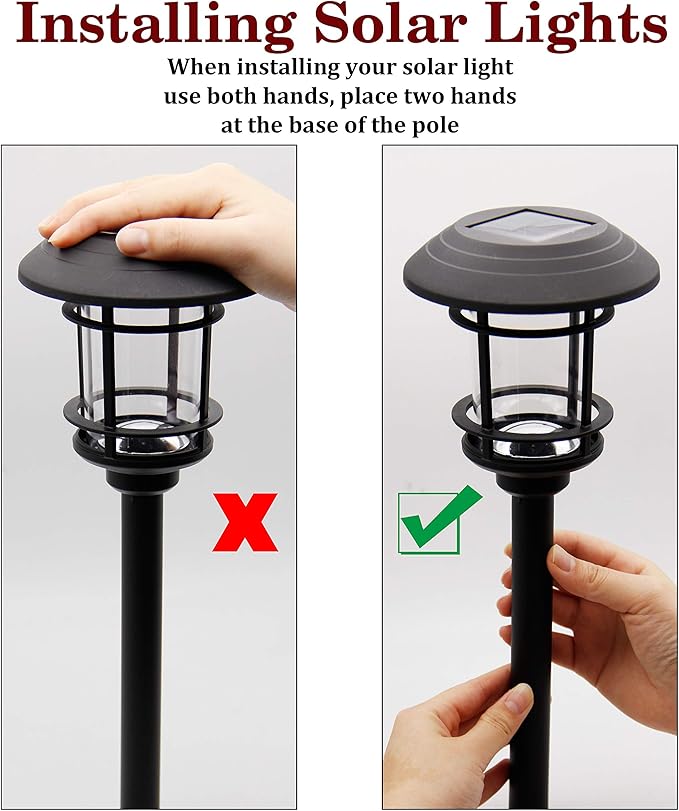 MAGGIFT Solar Powered Pathway Lights - 6 Pack, Waterproof, Warm White for Lawn, Patio, Yard, Walkway, Deck, Driveway